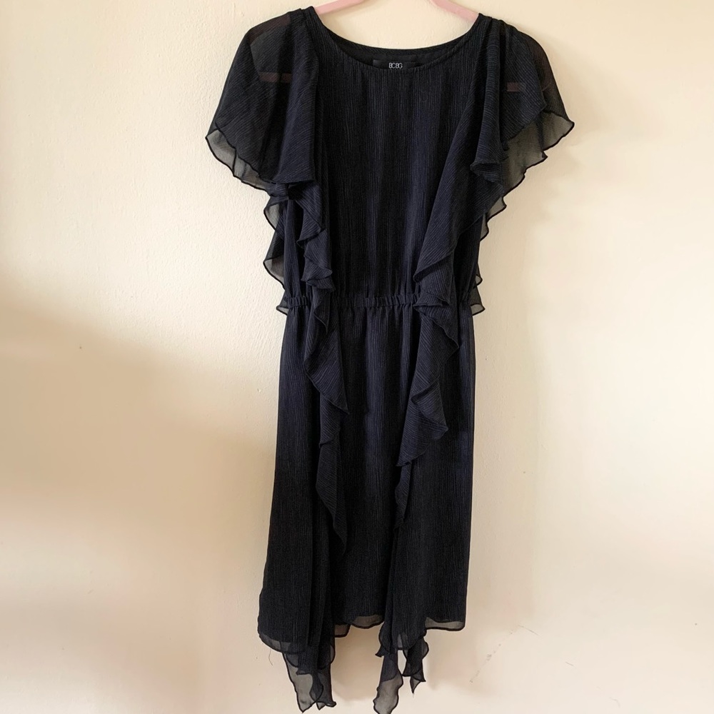 BCBG ruffle midi dress